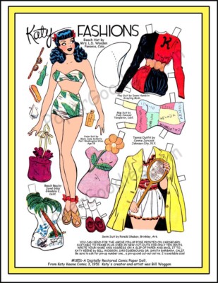 SALE! Dandy Dozen Katy Keene Paper Dolls from 1942-52 Comics