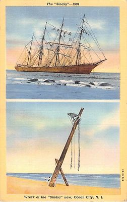 廃盤　Post Cards c.1940 Sindia Shipwreck 2 views Ocean City NJ post card | eBay