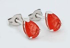 Genuine 1.24 Cts Padparadscha Sapphire Earrings 14K White Gold - Free Appraisal