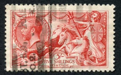 SG416 5/- rosarote Bradbury Seepferdchen Katze 135 Pfund