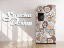 Abstract Shapes Pink Blue Fridge Freezer Wrap Side Door Vinyl Decal