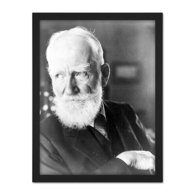 Portrait Irish Playwright George Bernard Shaw Photo Framed Wall Art Print 18X24