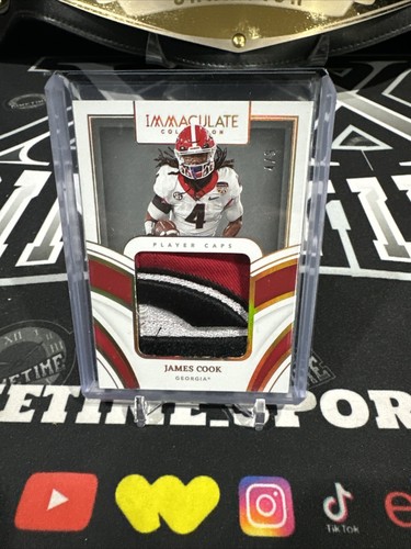 2022 Immaculate Collegiate James Cook Player Cap GA Patch SSP 4/9 Jersey Match