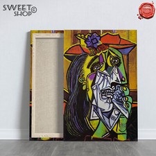 DONNA CHE PIANGE Stampa su Tela ALTA'QUALITA' QUADRO FALSI D'AUTORE PICASSO ARTE