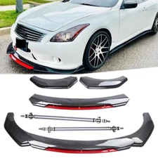 Front Bumper Lip Spoiler Splitter Strut Rods Carbon Fiber For Hyundai Veloster