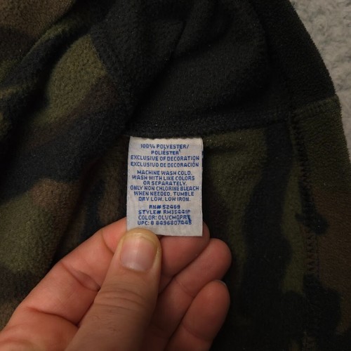 Starter Fleece Quarter Zip Pullover Herren L Camouflage grün braun schwarz warm Jagd - Bild 6 von 8