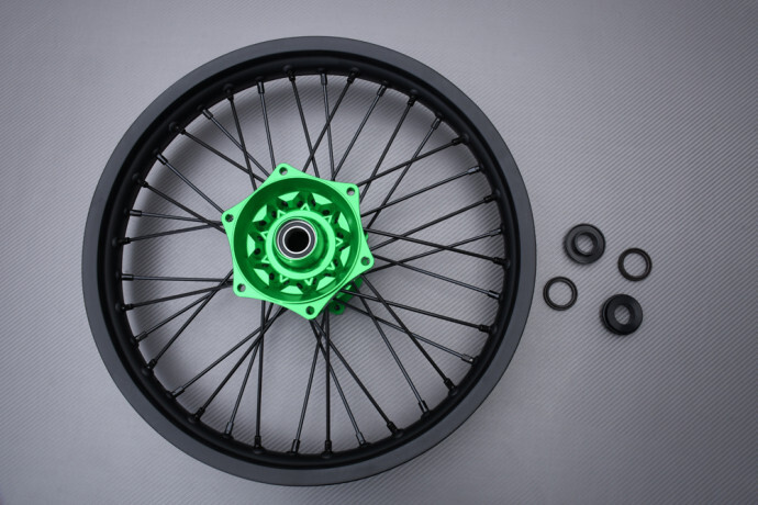 Jante arrière cross verte renforcée 19 pouces pour Kawasaki KX 450 haute résistance