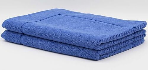 Strato Cotton Natural Blue Pack of 2 Bath Mats 50x70cm - Afbeelding 1 van 2