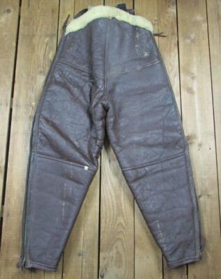 Vintage WWII US Navy Aero Leather Flyers Flight Trousers M-446A