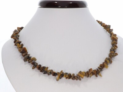  Tigerauge Splitter Schmuck Halskette Halsband endlos 85-90cm SP1032