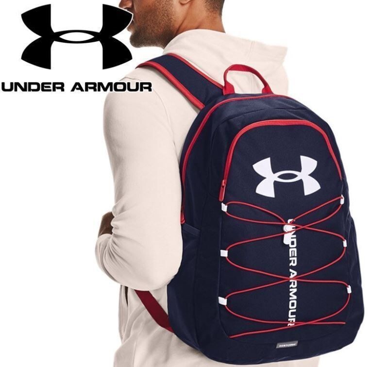 Under Armour Hustle Unisex Sports Backpack in Red