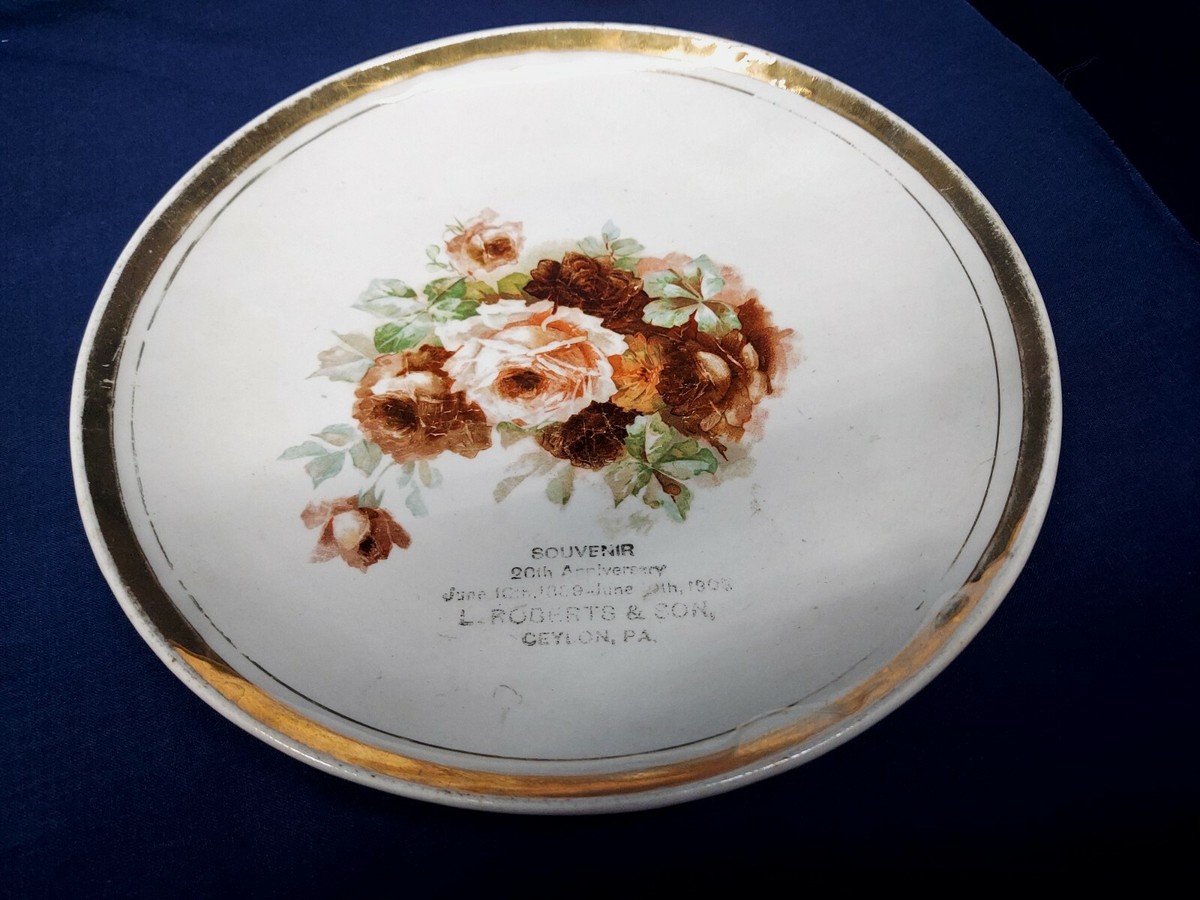 Antique 1907 Decorative Plate 20th Anniversary Gift Beautiful! | eBay