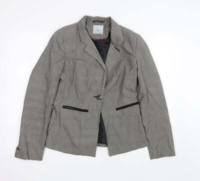 TU Damen grau kariert Polyestermischung Jacke Anzug Größe 12