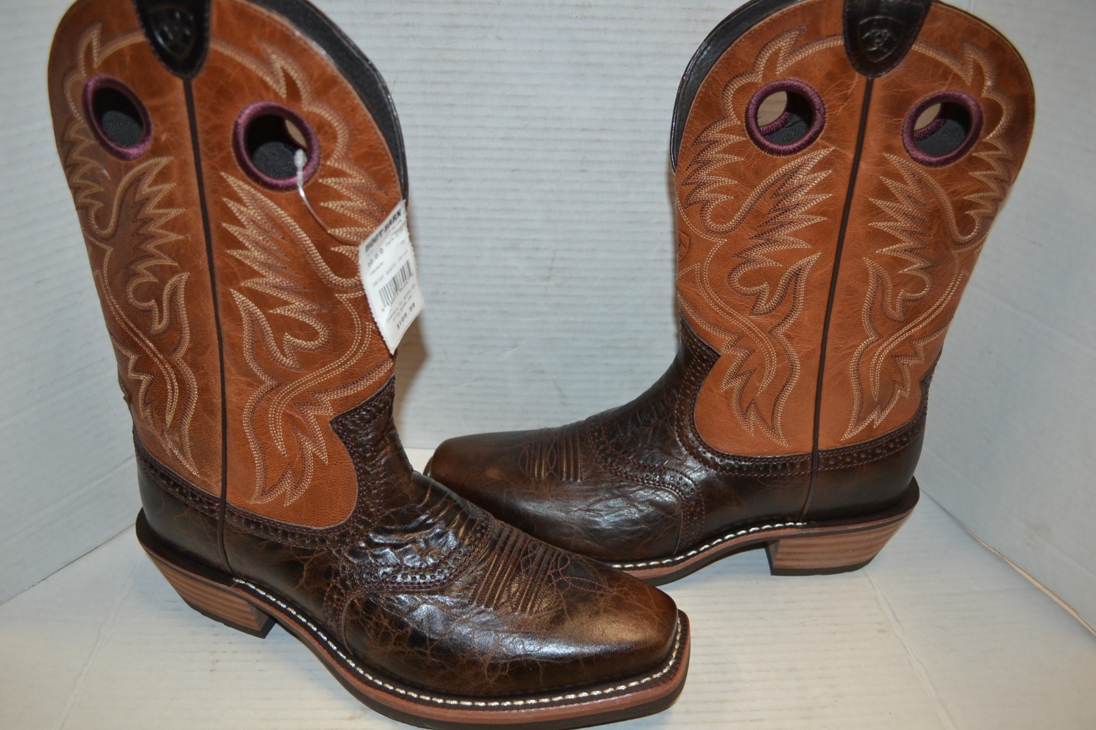 Para hombre Heritage Roughstock Western Cowboy Ariat Bota Marrón Engrasado Rowdy tamaño 9.5, 10D Para hombre Heritage Roughstock Western Cowboy Ariat Bota Marrón Engrasado Rowdy tamaño 9.5, 10D