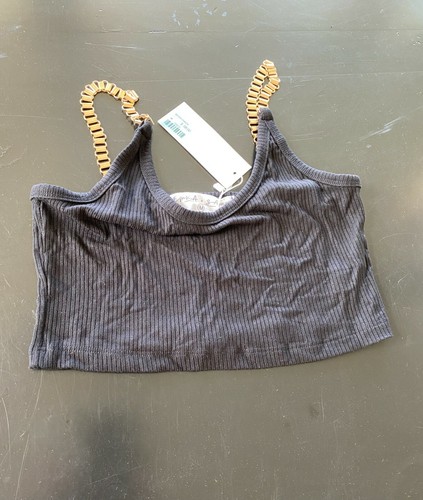 EMMA & SAM Chain Strap Tank Top BLACK MED NEW - Picture 6 of 10