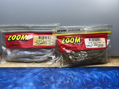 2 Zoom Bait 001-015 U-Tale 6'' Pumpkin Chartreuse & Super Fluke Glimmer See Desc