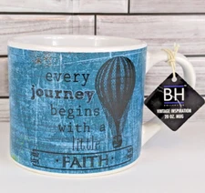 Blue Harbor Inspiration Journey Begins with Faith 20oz Coffee Soup Mug