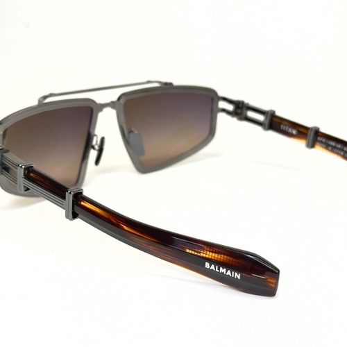 BALMAIN TITAN BY AKONI BPS139 Titanium Rhodium Brown BPS 139B Modern Sunglass - Picture 9 of 14