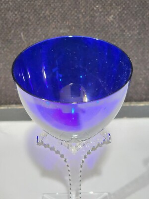 1- BACCARAT CRYSTAL COBALT BLUE OXYGENE ZIG ZAG 6.5
