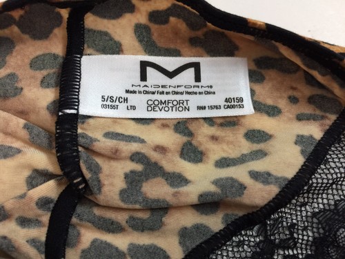 Maiden Form Panties Comfort Devotion Tanga Leopard Print Lace Ruched Size S New - Picture 6 of 8