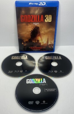 Godzilla (3D, Bluray, Dvd, 2014, Bryan Cranston, Elizabeth Olsen) Canadian