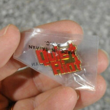 Quiet Riot - Vintage Rock Band Red, Gold Tone Metal Enamel Hat Lapel Pin .75x.6"