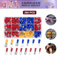 280PCS Assorted Crimp Spade Terminal Insulated Electrical Wire Connector Kit Set