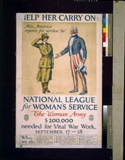 8" x 10" Photo World War I,WWI,National League for Women's Service