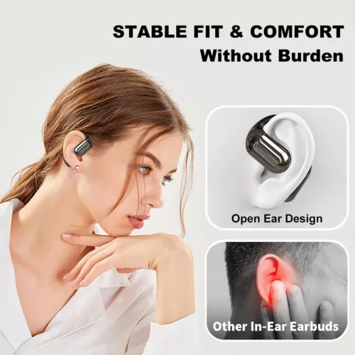 Open-Ear Bluetooth 5.4 Headphones Wireless Earbuds Sport Headset Touch Screen - Picture 13 of 23