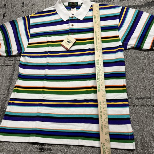 NWT Retro Vintage 90s Colours By Alexander Julian Stripe L Short Sleeve Polo - Bild 10 von 20