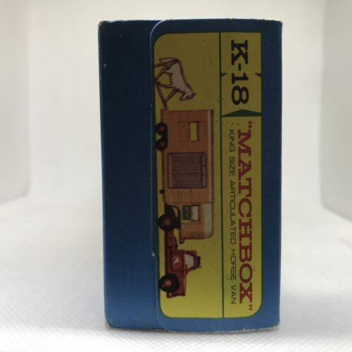 Lesney Matchbox King Size Articulated Horse Van K-18 1969 Red/Tan England W/Box - Picture 14 of 17