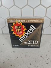 Maxwell MF2HD High Density Disk 3.5 Floppy IBM Formatted, 11 Pieces NEW SEALED