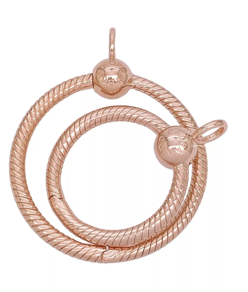 NEW Authentic PANDORA Rose 14K Gold O Pendant Moment Charm Holder 388296 388256
