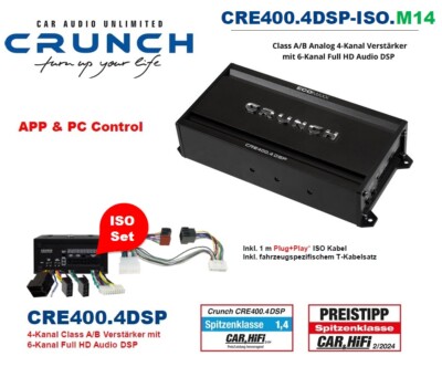 Crunch CRE400.4DSP-ISO.M14 4-Kanal Dsp Amplifier With Plug & Play Adapter Cable