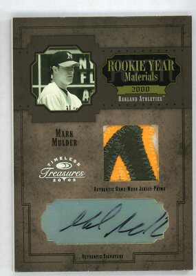Mark Mulder 2005 Donruss Timeless Treasures Auto Patch Relic Serial #d 1/5 