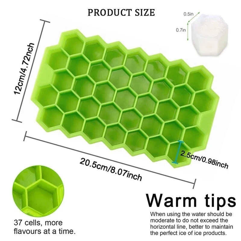 4/6/8/15/24/37 Grid Ice Cube Tray Mold Large Food Grade Silicone DIY ...