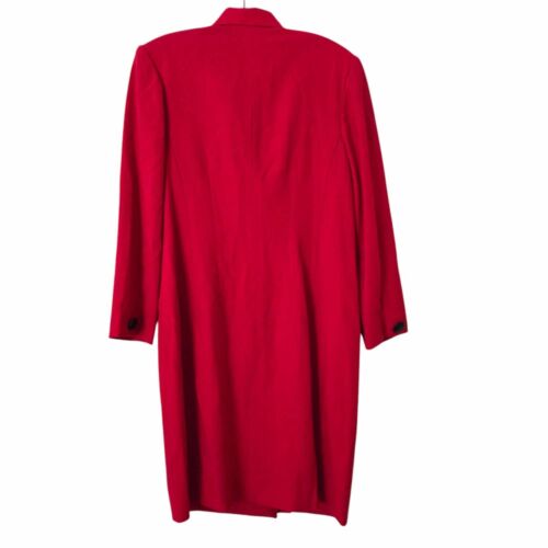 Abito cappotto Louis Feraud vintage anni 80 90 rosso 12 lana leggero evento festivo - Foto 2 di 23