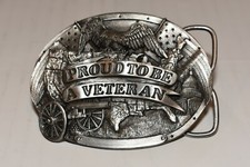 Proud To Be A Veteran Belt Buckle 1983 Bergamot