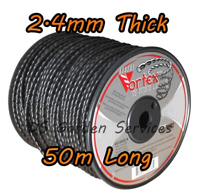 VORTEX Trimmerschnur - 2,4 mm x 50 m Rolle - gedrehte Trimmerschnur
