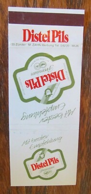 DISTEL PILS PREMIUM BEER MATCHBOOK COVER FROM GERMANY EMPTY MATCHCOVER -E1