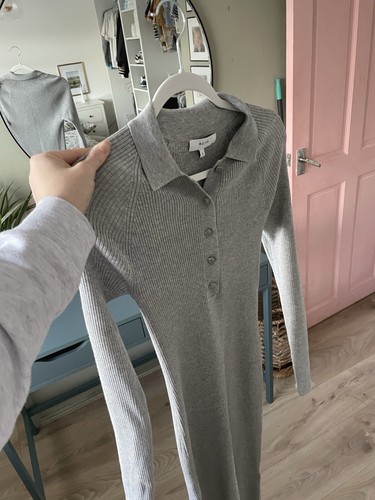 Reiss Grey Louise Button Collar Knitted Dress Size UK S SMALL 8 10 £185.00 💫✨ - Picture 15 of 15