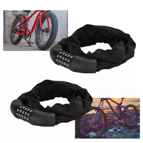 Fahrradschloß Zahlenschloss Schloss 90cm Ø6mm Ketten-Schloss Motorradschloß NEU - Bild 2 von 12