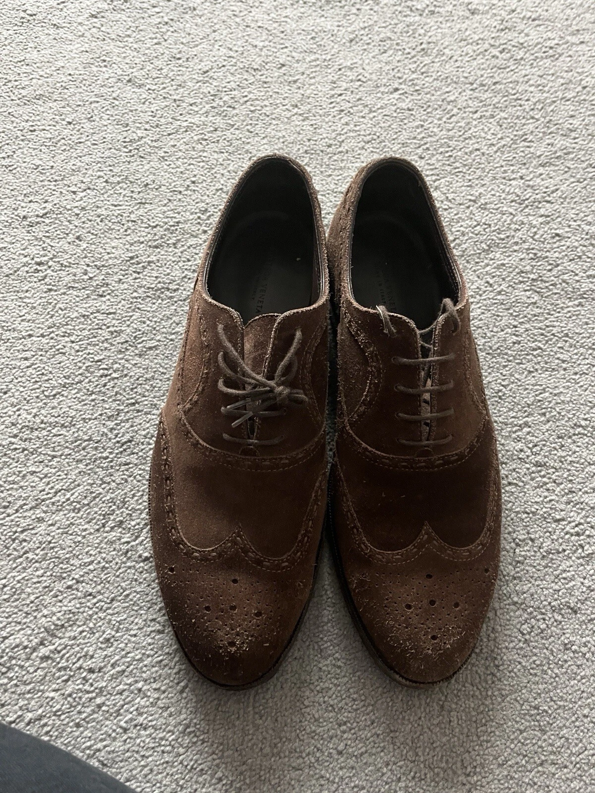 Oxford Bottega Veneta Brogue marrone scamosciato 42 5EU UK9 ala lunga