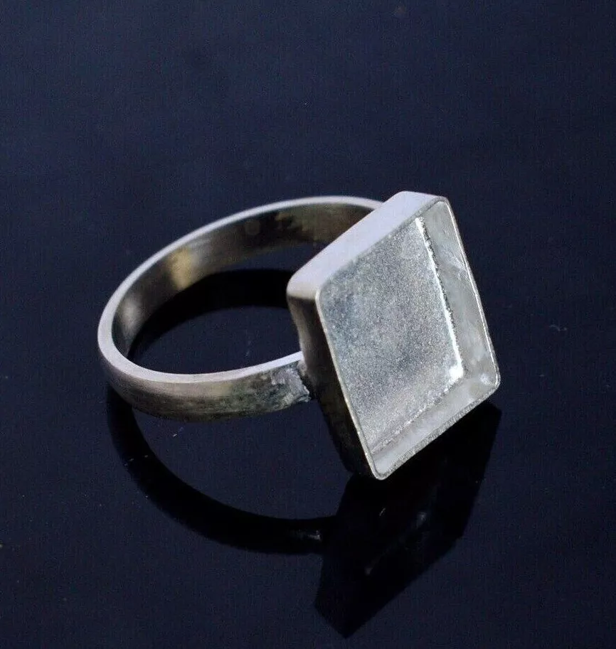 925 Sterling Silver Blank Bezel Cup Ring Base Handmade Setting Ring Supplies