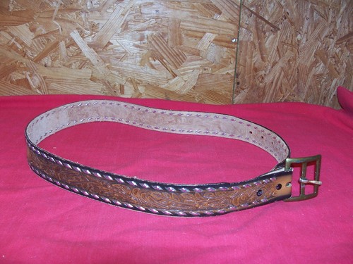 NICE Mens Vintage Bona Allen Size 40 Cowboy Western Leather Belt Blank Name Spot - Picture 4 of 7