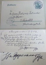 Postcard Burgsteinfurt 1903: Pastor Ludwig Uppenkamp to Ra Hellraeth (M&uuml;nster)