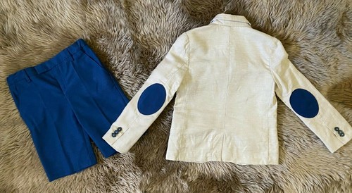 NEW Boys JEAN BOURGET Designer 2PC Dress Suit Jacket & Short Pants Set Size 8 - Picture 2 of 4