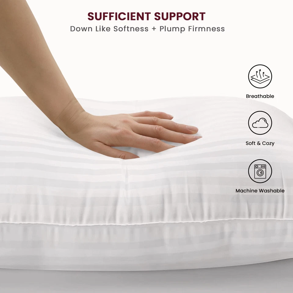 Almohadas de cama para dormir tamaño king cepillado transpirable almohadas de felpa Foto 2 de 4