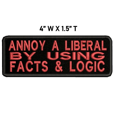 ANNOY A LIBERAL USE FACTS Embroidered Patch Iron-On Applique Vest Jacket Funny