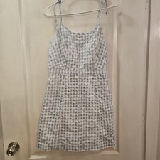 Madewell blue plaid mini dress with shoulder ties. SIZE 2 (1 FLAW)